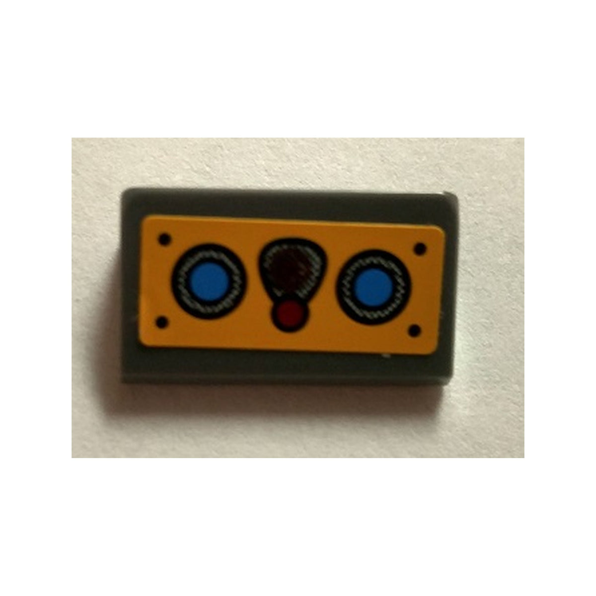 LEGO® Slope 30 1 x 2 x 2/3 with Joystick and Blue Buttons on Bright Light Orange Background Pattern (Sticker) - Set 70005 85984pb105 dunkelgrau