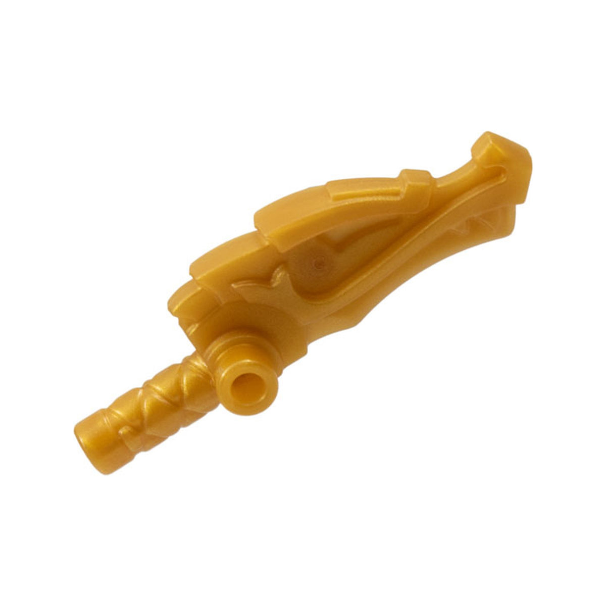 LEGO® Minifigure, Weapon Stick / Club (Nunchucks) with Dragon Head and 2 Bars on Sides 86125d perlgold