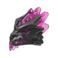 LEGO® Minifigure, Head, Modified Dragon Helmet with Molded Trans-Dark Pink Mouth, Eyes, and Crystal Shards Pattern 86184pb01 perldunkelgrau