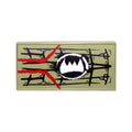 LEGO® Tile 2 x 4 with Scales, White Fangs Symbol and Red Markings Pattern Model Left Side (Sticker) - Set 70006 87079pb0121L olivgrün