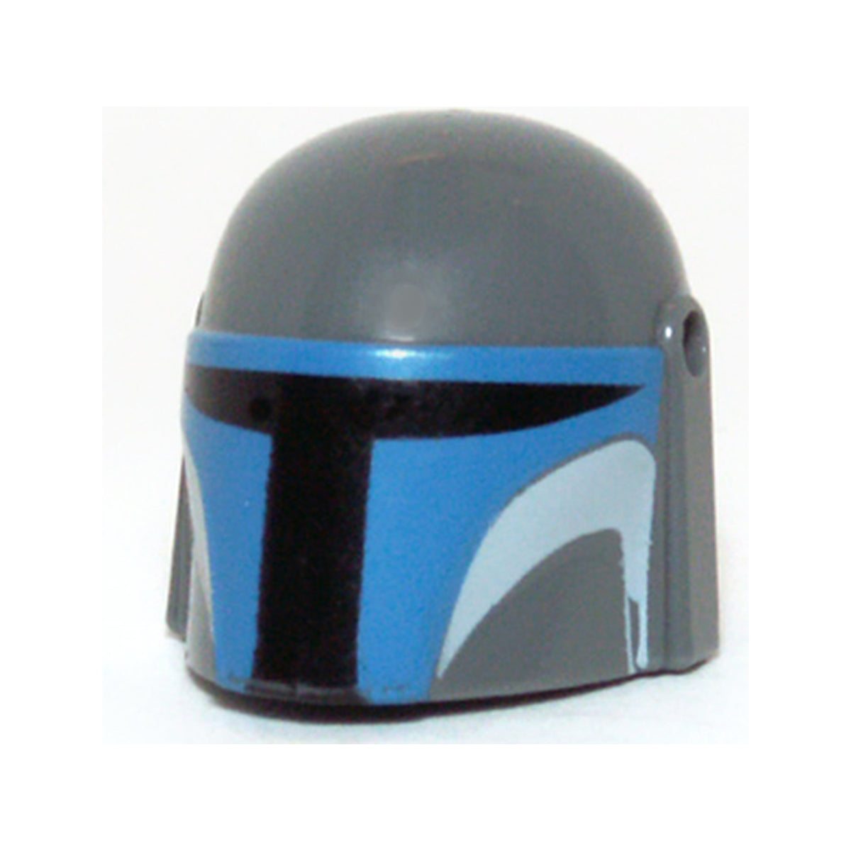 LEGO® Minifigure, Headgear Helmet with Holes, SW Mandalorian with Blue and White Pattern 87610pb02 dunkelgrau