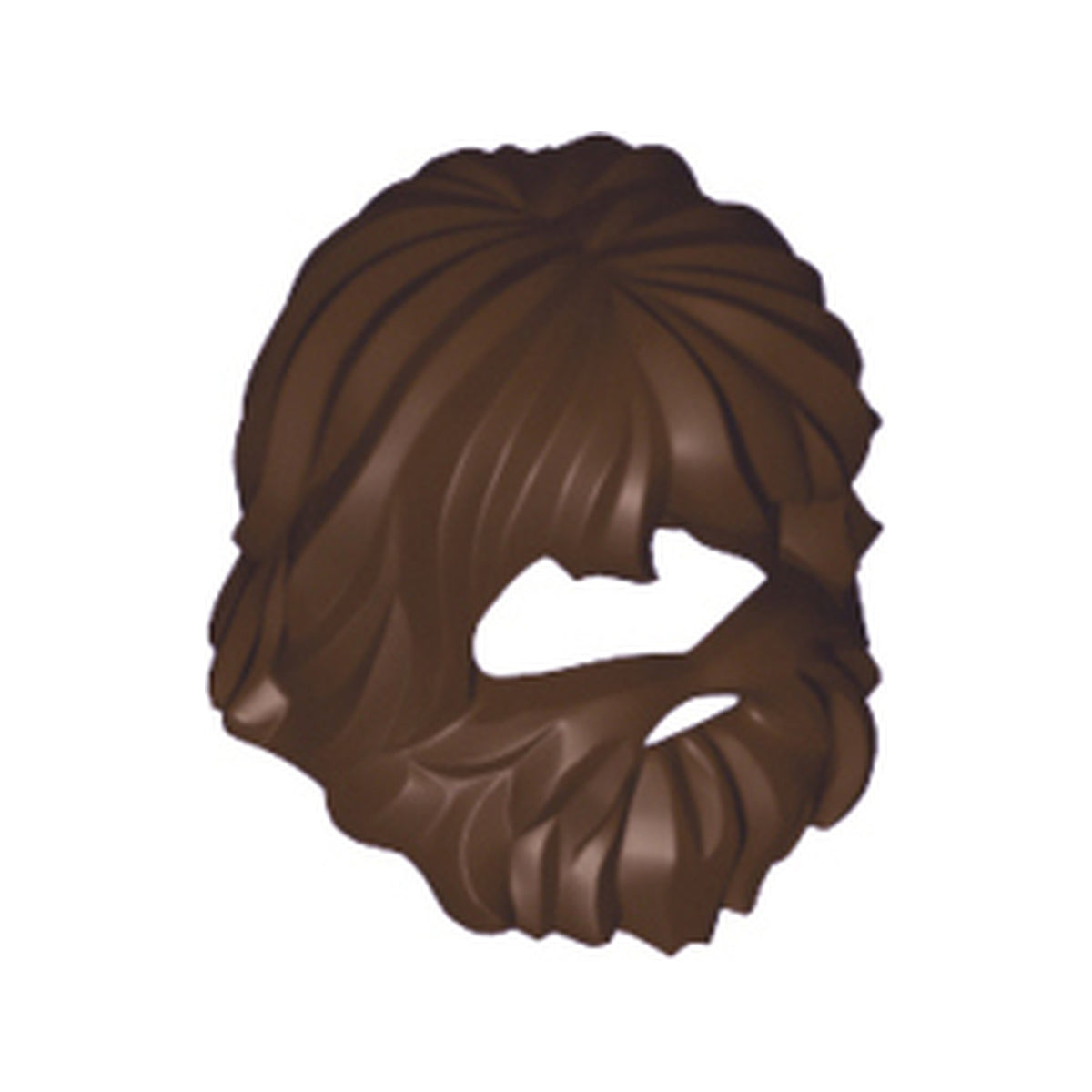 LEGO® Minifigure, Hair Shaggy with Beard and Mouth Hole 87999 dunkelbraun