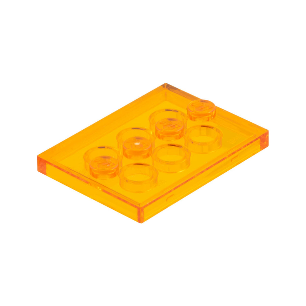 LEGO® Tile, Modified 3 x 4 with 4 Studs in Center 88646 transparent orange