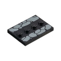 LEGO® Tile, Modified 3 x 4 with 4 Studs in Center with Dark Bluish Gray Cobblestones Pattern 88646pb013 schwarz