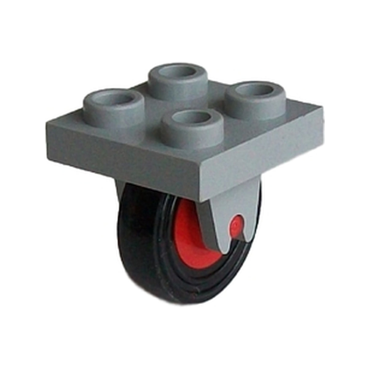 LEGO® Plate, Modified 2 x 2 with Wheel Holder Bottom with Red Wheel with Black Tire 14mm D. x 4mm Smooth Small Single (8 / 3464c01) 8c01 hellgrau (alt)