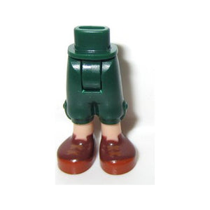 LEGO® Mini Doll Hips and Trousers Cropped with Light Nougat Legs and Reddish Brown Shoes with Dark Orange Soles and Laces Pattern - Thick Hinge 92251c00pb06