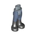 LEGO® Mini Doll Hips and Trousers with Back Pockets with Black Boots Pattern - Thick Hinge 92253c00pb08 sandblau