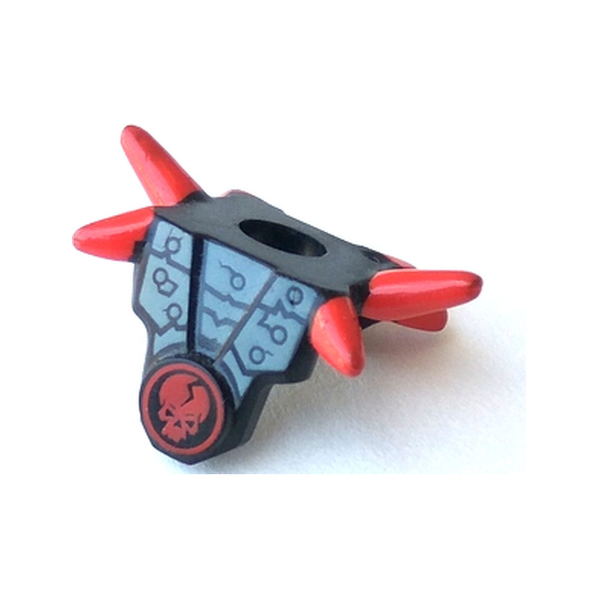 LEGO® Minifigure Armor Breastplate with Shoulder Spikes Red and Red Cracked Skull in Circle Pattern 93056pb04 schwarz