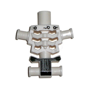 LEGO® Torso Skeleton, Angular Rib Cage with Rivets, Cracks and Dark Bluish Gray Loincloth Pattern 93060pb02