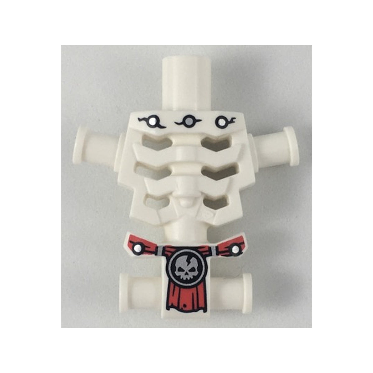 LEGO® Torso Skeleton, Angular Rib Cage with Repaired Holes and Cracks and Red Loincloth Pattern 93060pb07 weiss