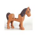 LEGO® Horse, Mini Doll Style with 2 x 2 Cutout with Dark Tan Eyes, Dark Brown Mane and Tail Pattern 93083c01pb05 mittelnougat
