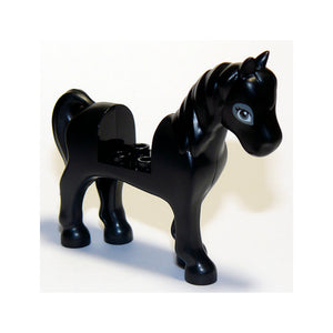 LEGO® Horse, Mini Doll Style with 2 x 2 Cutout with Dark Bluish Gray Eyes and Dark Bluish Gray Outline Around Eyes Pattern 93083c01pb11