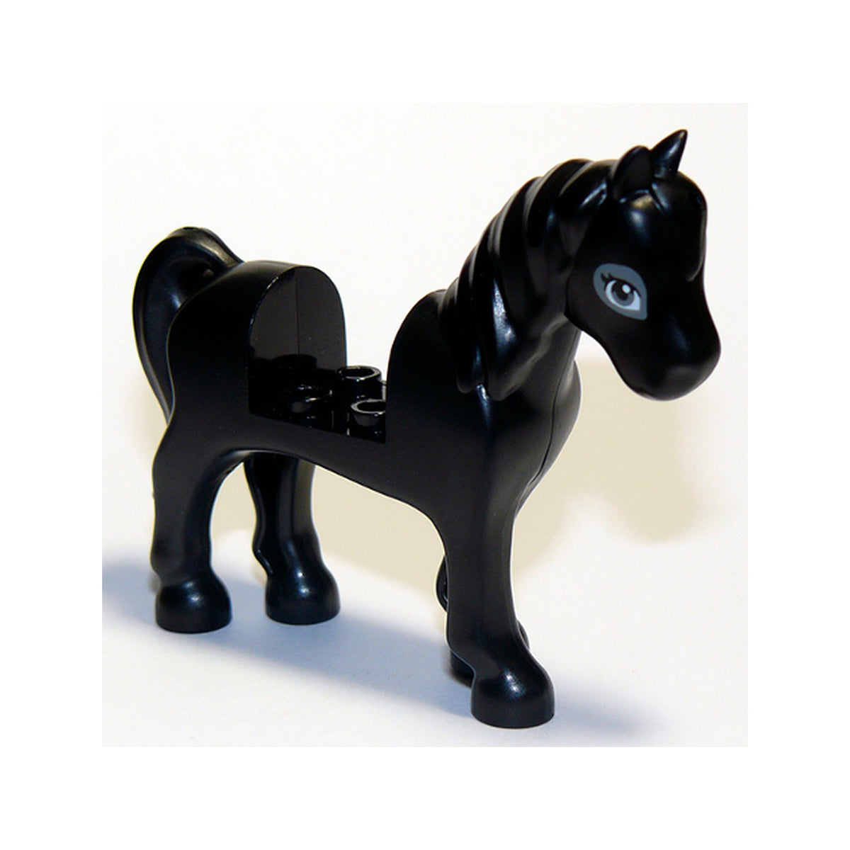 LEGO® Horse, Mini Doll Style with 2 x 2 Cutout with Dark Bluish Gray Eyes and Dark Bluish Gray Outline Around Eyes Pattern 93083c01pb11 schwarz