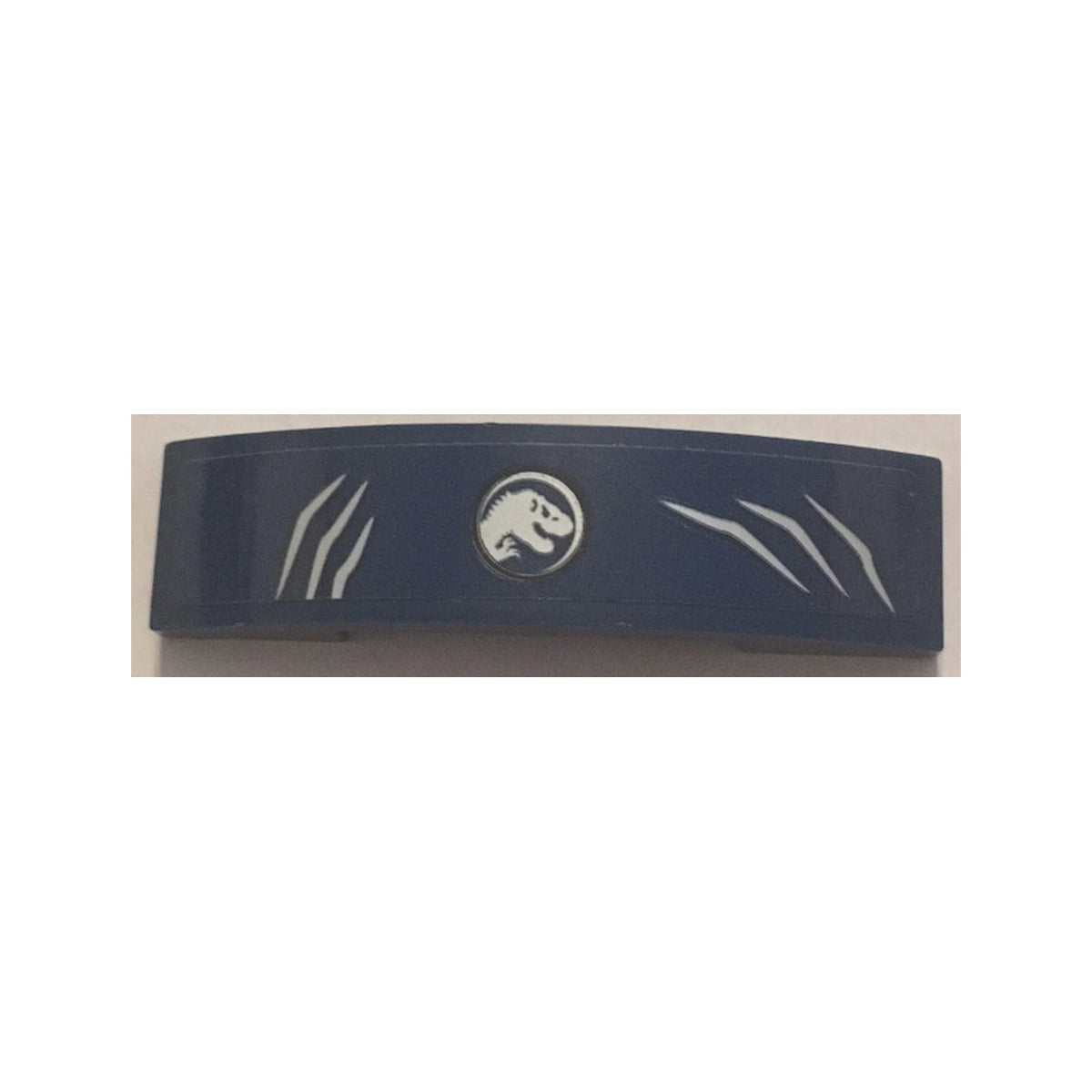 LEGO® Slope, Curved 4 x 1 x 2/3 Double with Jurassic World Logo and Scratch Marks Pattern (Sticker) - Set 75934 93273pb116 dunkelblau