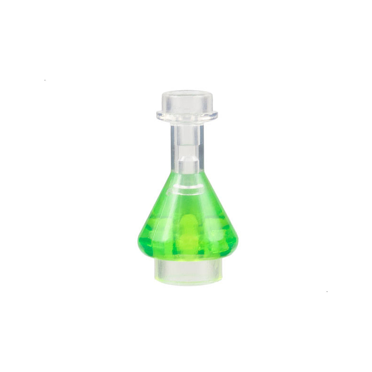 LEGO® Minifigure, Utensil Bottle, Erlenmeyer Flask with Molded Trans-Bright Green Fluid Pattern 93549pb01 transparent