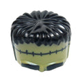 LEGO® Minifigure, Headgear Head Top, Frankenstein Monster with Black Hair and Small Stitches Pattern 93556pb04 olivgrün