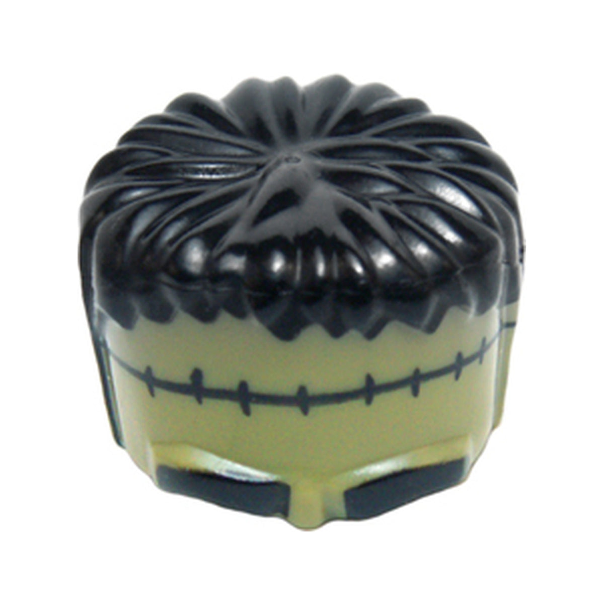 LEGO® Minifigure, Headgear Head Top, Frankenstein Monster with Black Hair and Small Stitches Pattern 93556pb04 olivgrün