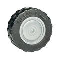 LEGO® Wheel 11mm D. x 6mm with Smooth Hubcap with Black Tire 17.5mm D. x 6mm with Shallow Staggered Treads - Band Around Center of Tread (93594 / 92409) 93594c02 silber