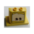 LEGO® Windscreen 2 x 3 x 2 with 2 x 4 Base with Eyes on White Background Pattern 3 93598pb02 gelb
