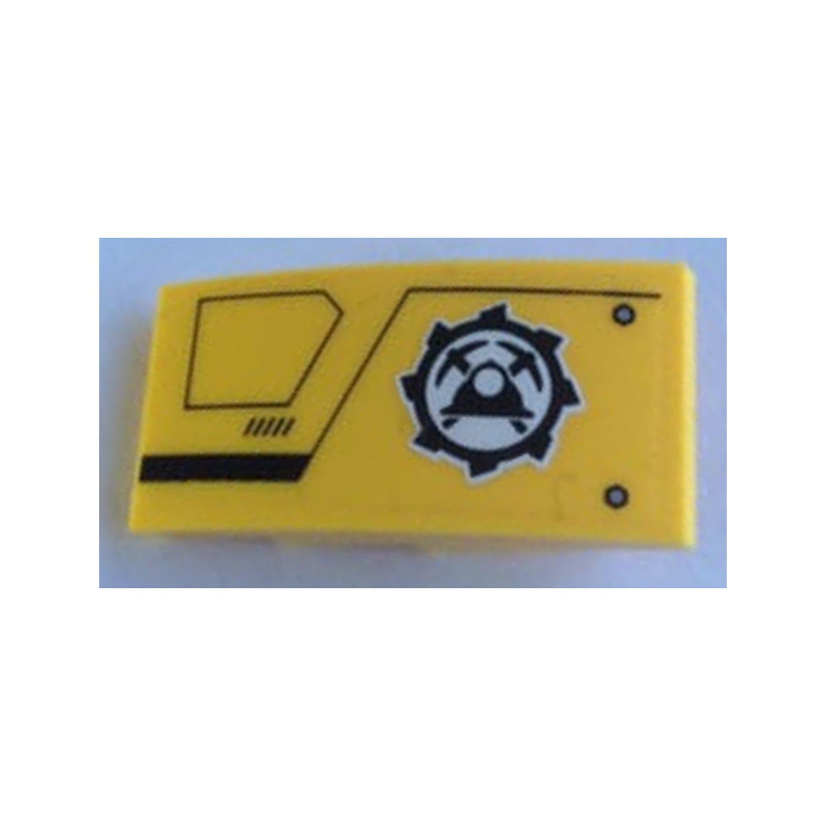 LEGO® Slope, Curved 4 x 2 with Mining Logo and Black Lines Pattern Model Left Side (Sticker) - Set 60188 93606pb124L gelb