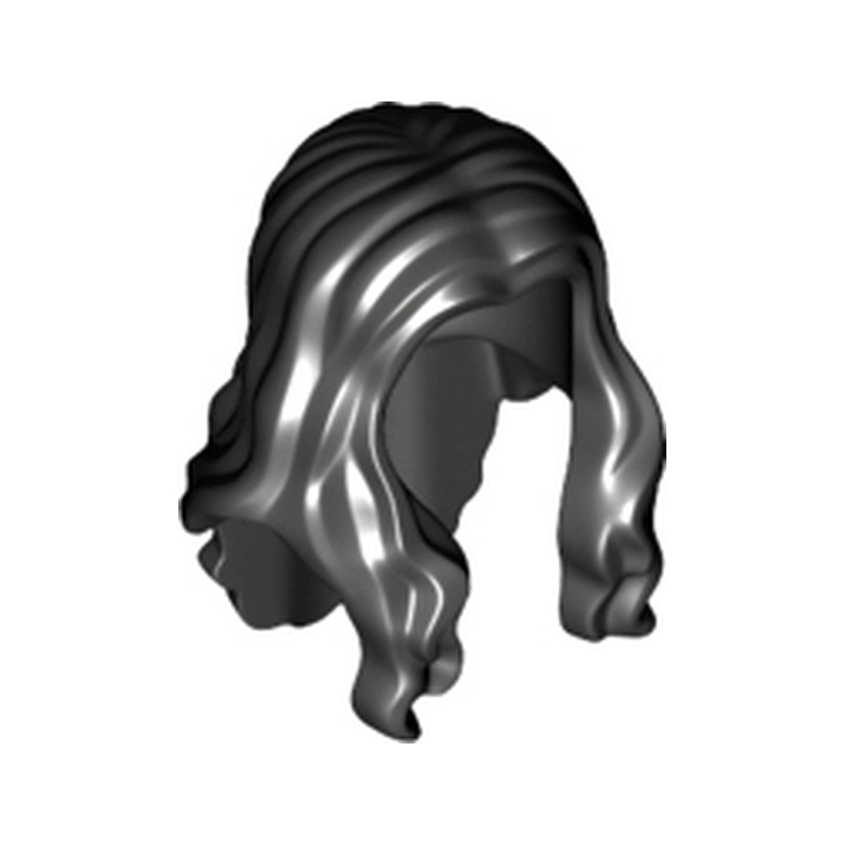 LEGO® Minifigure, Hair Long Wavy with Center Part 95225 schwarz
