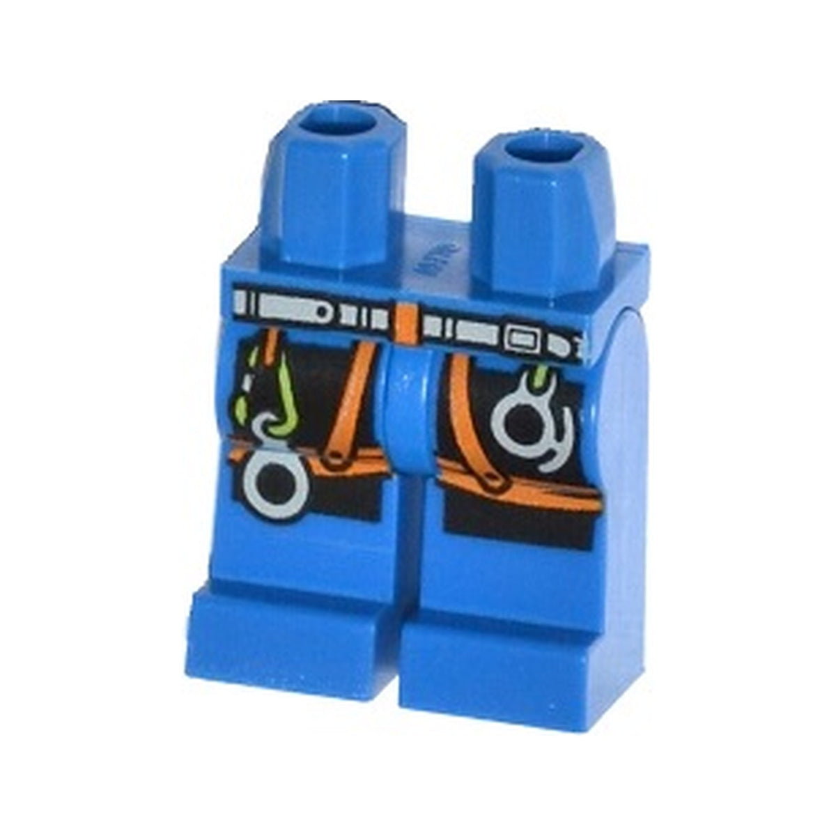 LEGO® Hips and Legs with Belt, Orange Harness, Carabiner, and Rock Climbing Equipment Pattern 970c00pb0309 blau