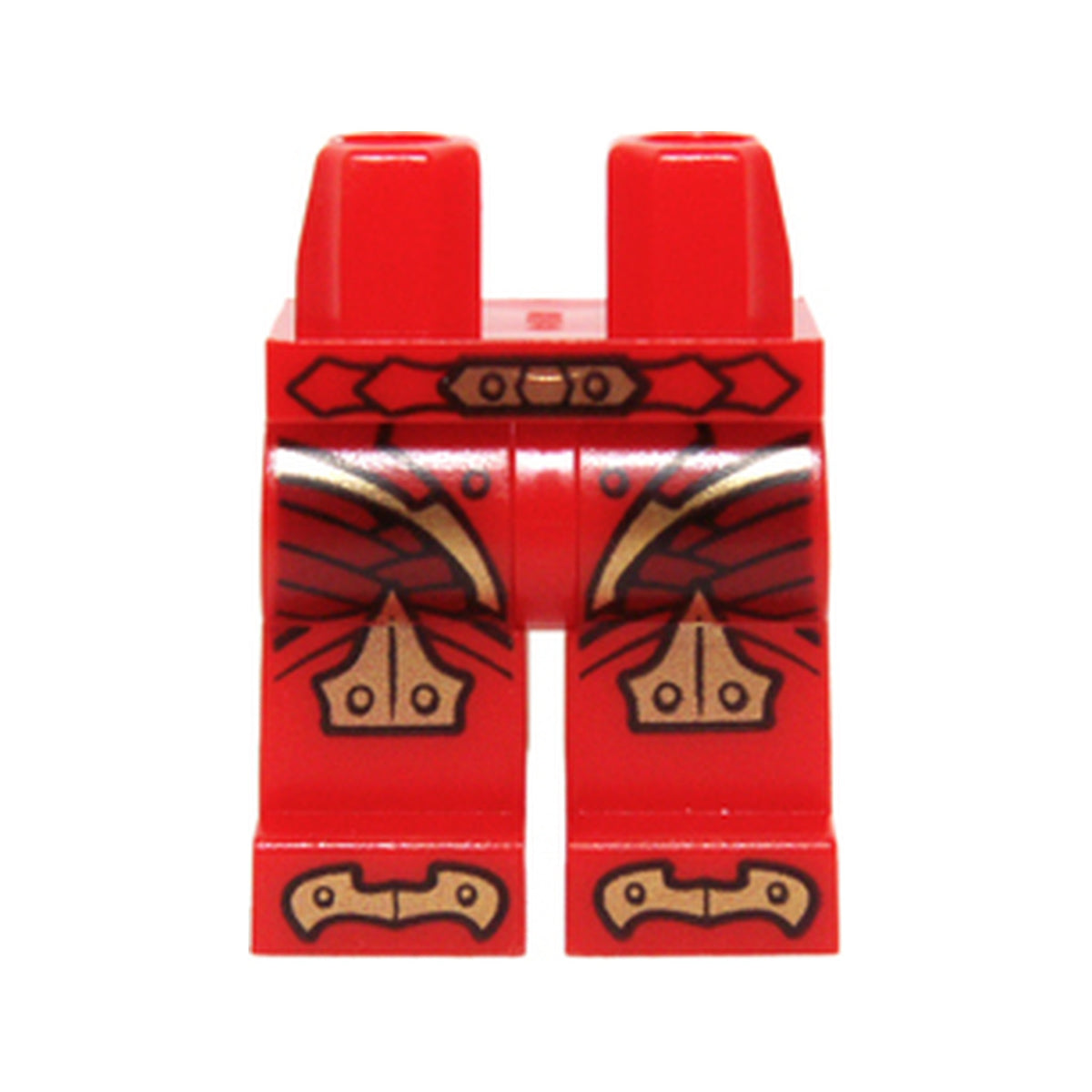 LEGO® Hips and Legs with Belt, Armor with Scales and Gold Knee Pads Pattern 970c00pb0318 rot
