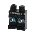 LEGO® Hips and Legs with Dark Bluish Gray and Medium Azure Knee Pads, Dark Silver Belt with Silver Buckle Pattern 970c00pb0319 schwarz