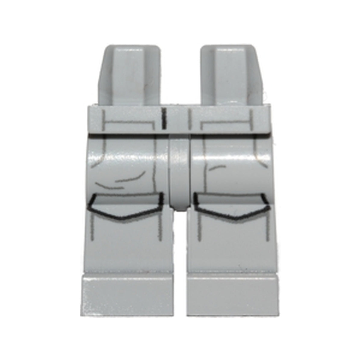 LEGO® Hips and Legs with SW Imperial Crew Uniform with Large Pockets with Black Flaps Outline and Dark Bluish Gray Stripes Pattern 970c00pb0345 hellgrau