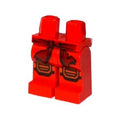 LEGO® Hips and Legs with Dark Red Sash and Medium Nougat Knee Pads Pattern 970c00pb0375 rot
