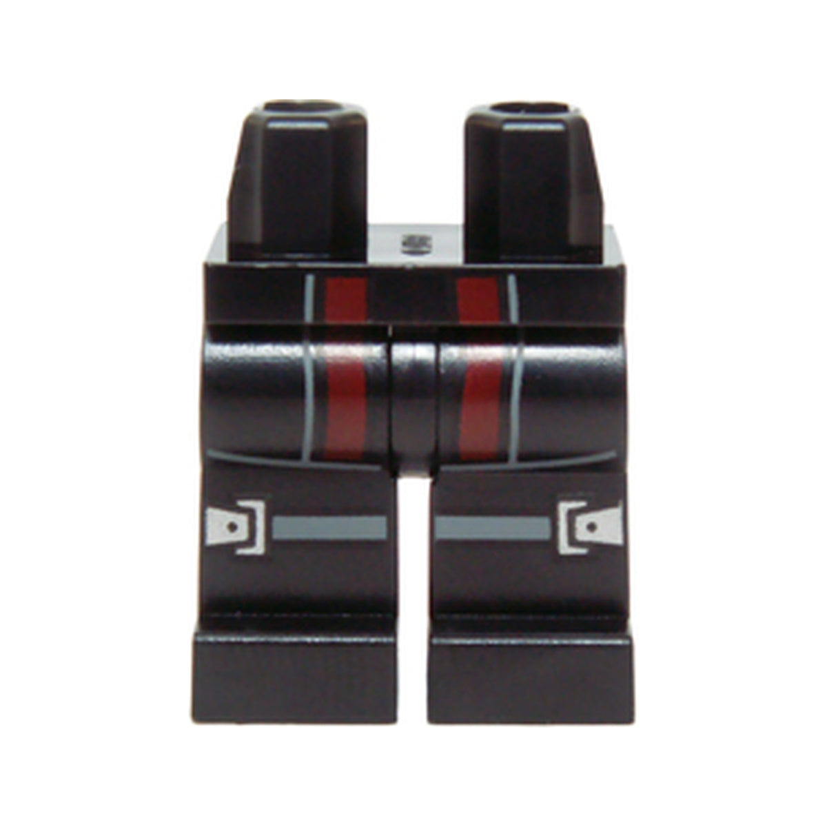 LEGO® Hips and Legs with Dark Red Panels and Gray and Silver Knee Straps with Buckles Pattern 970c00pb0395 schwarz