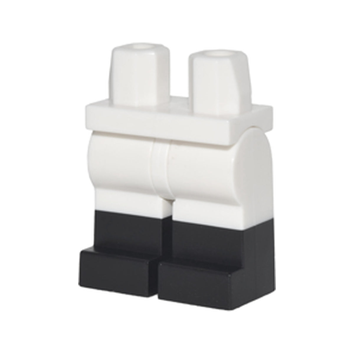 LEGO® Hips and Legs with Molded Black Lower Legs / Boots  Pattern 970c00pb0411 weiss