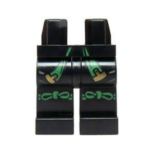 LEGO® Hips and Legs with Green and Gold Sash and Green Knotted Knee Straps Pattern 970c00pb0429