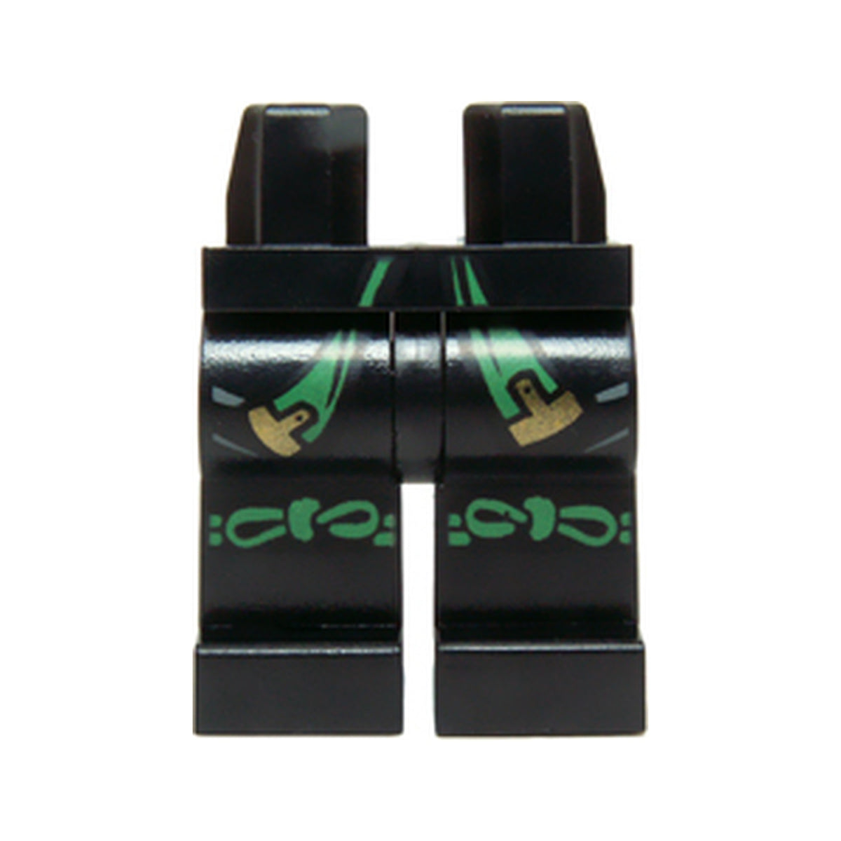 LEGO® Hips and Legs with Green and Gold Sash and Green Knotted Knee Straps Pattern 970c00pb0429 schwarz