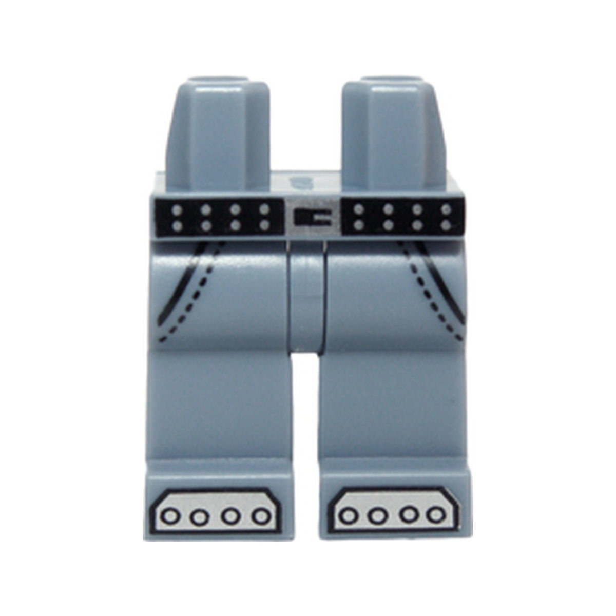 LEGO® Hips and Legs with Pockets, Black and Silver Belt with Rivets and Steel-Toed Boots Pattern 970c00pb0439 sandblau