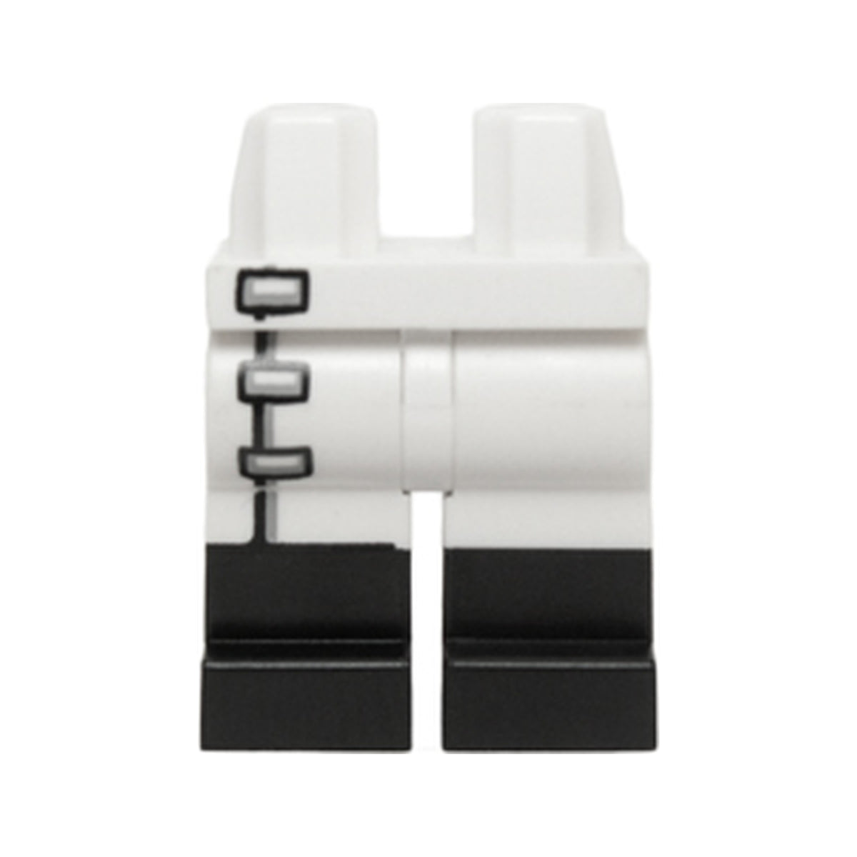 LEGO® Hips and Legs with Molded Black Lower Legs / Boots and Printed Light Bluish Gray Clasps on Lab Coat Ends Pattern 970c00pb0444 weiss