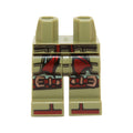 LEGO® Hips and Legs with Black Armor, Dark Red Sash and Knee Straps with Copper Buckles and Dark Sandal Straps Pattern 970c00pb0456 olivgrün