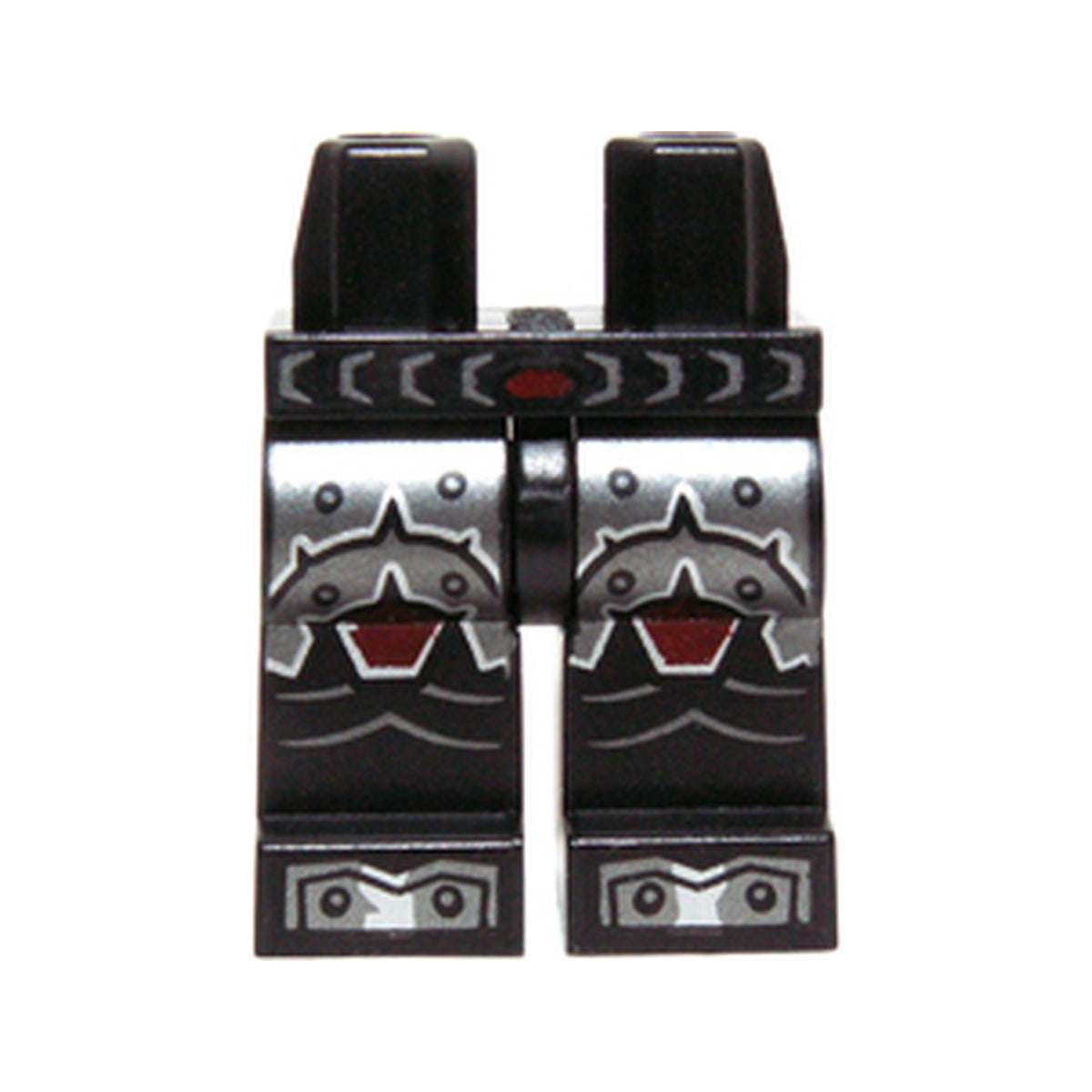 LEGO® Hips and Legs with Dark Red and Silver Scaled Armor and Boots with Rivets Pattern 970c00pb0484 schwarz