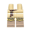 LEGO® Hips and Legs with Molded Dark Tan Lower Legs / Boots and Printed Yellow Fringe, Skirt and Dark Orange Tied Belt Pattern 970c00pb0498 beige