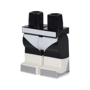 LEGO® Hips and Legs with White Leotard and Boots with Silver Toes Pattern 970c00pb0514