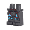 LEGO® Hips and Legs with Pearl Dark Gray and Dark Red Armor, Dark Azure Fabric and Knee Straps and Black Zoris Pattern 970c00pb0636 perldunkelgrau