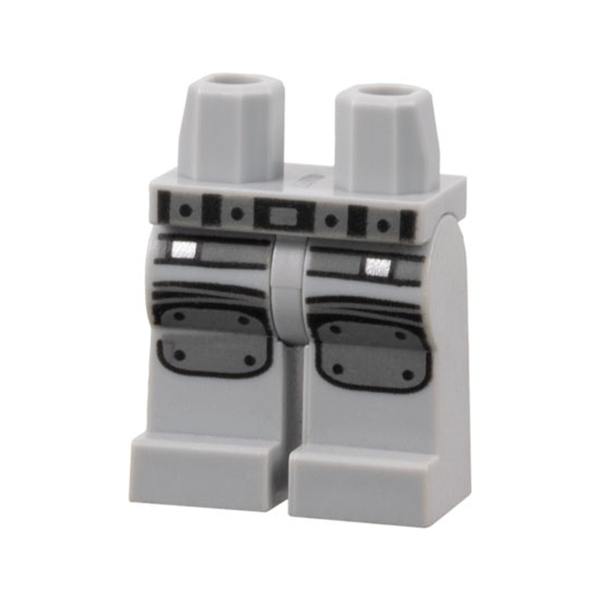 LEGO® Hips and Legs with Belt and Large Silver Knee Pads Pattern 970c00pb0719 hellgrau