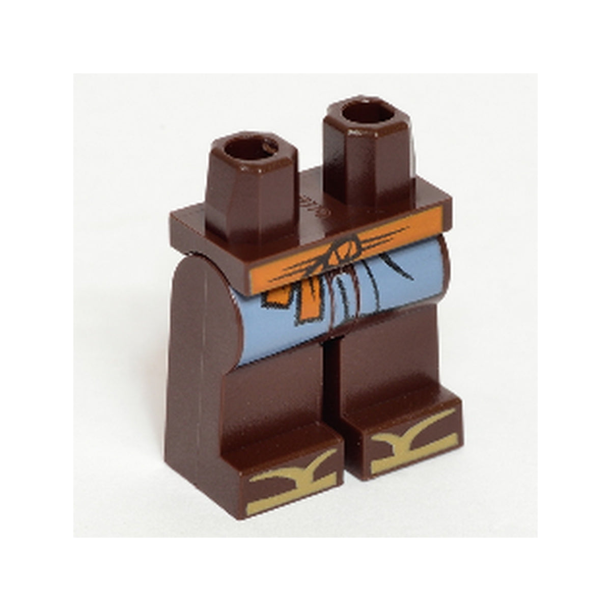 LEGO® Hips and Legs with Medium Nougat Sash, Sand Blue Coattails and Dark Tan Zori Sandals Pattern 970c00pb0768 dunkelbraun