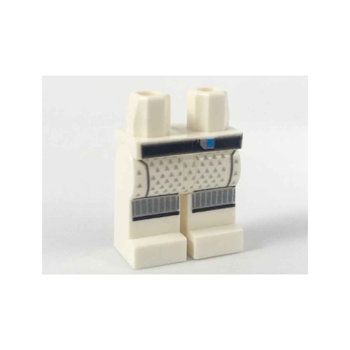 LEGO® Hips and Legs with Black Belt, Gray Triangle Dots, Silver Vertical Lines on Knees Pattern 970c00pb0773 weiss