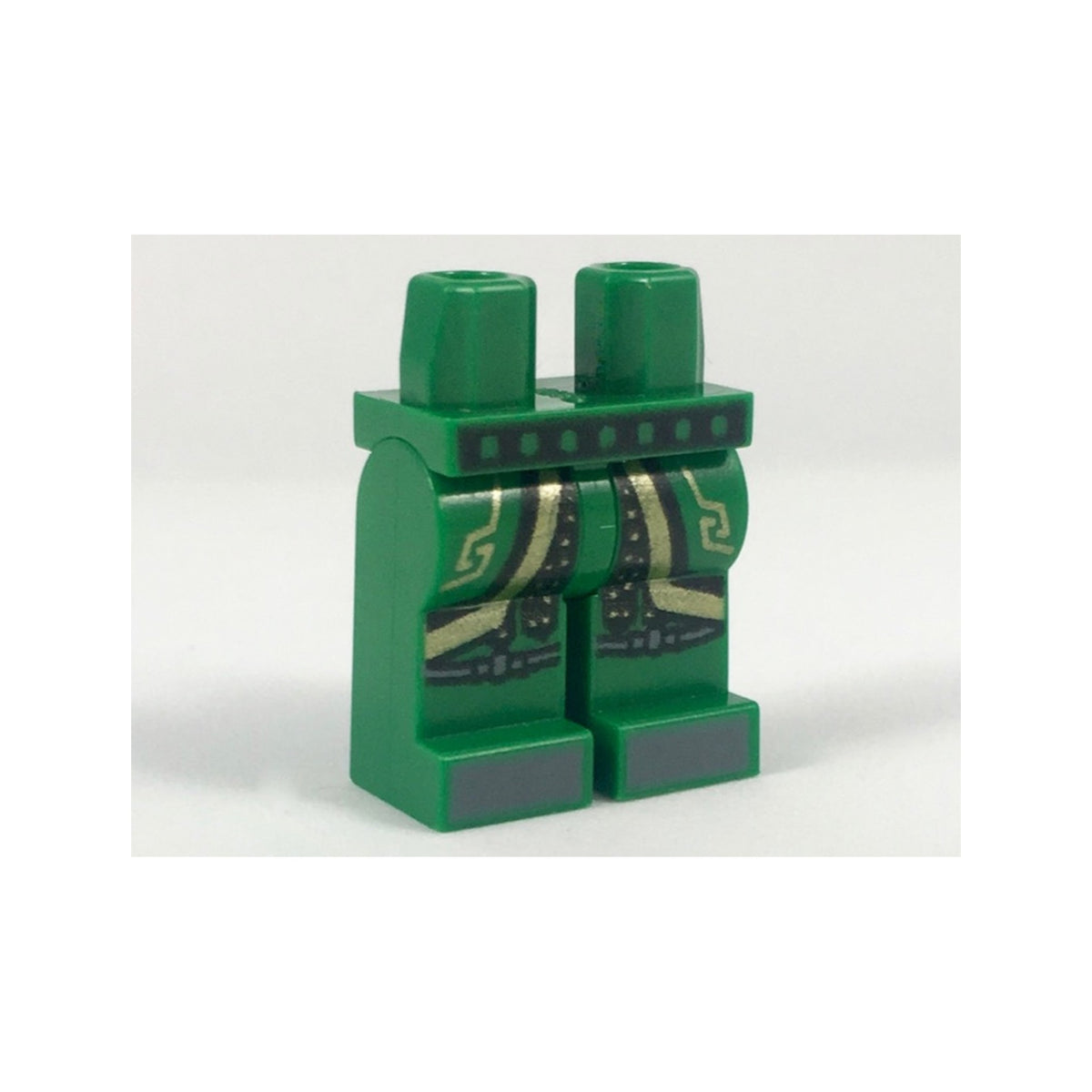 LEGO® Hips and Legs with Black Belt, Robe Tails with Gold Filigree and Trim, Dark Bluish Gray Toes Pattern 970c00pb0780 grün