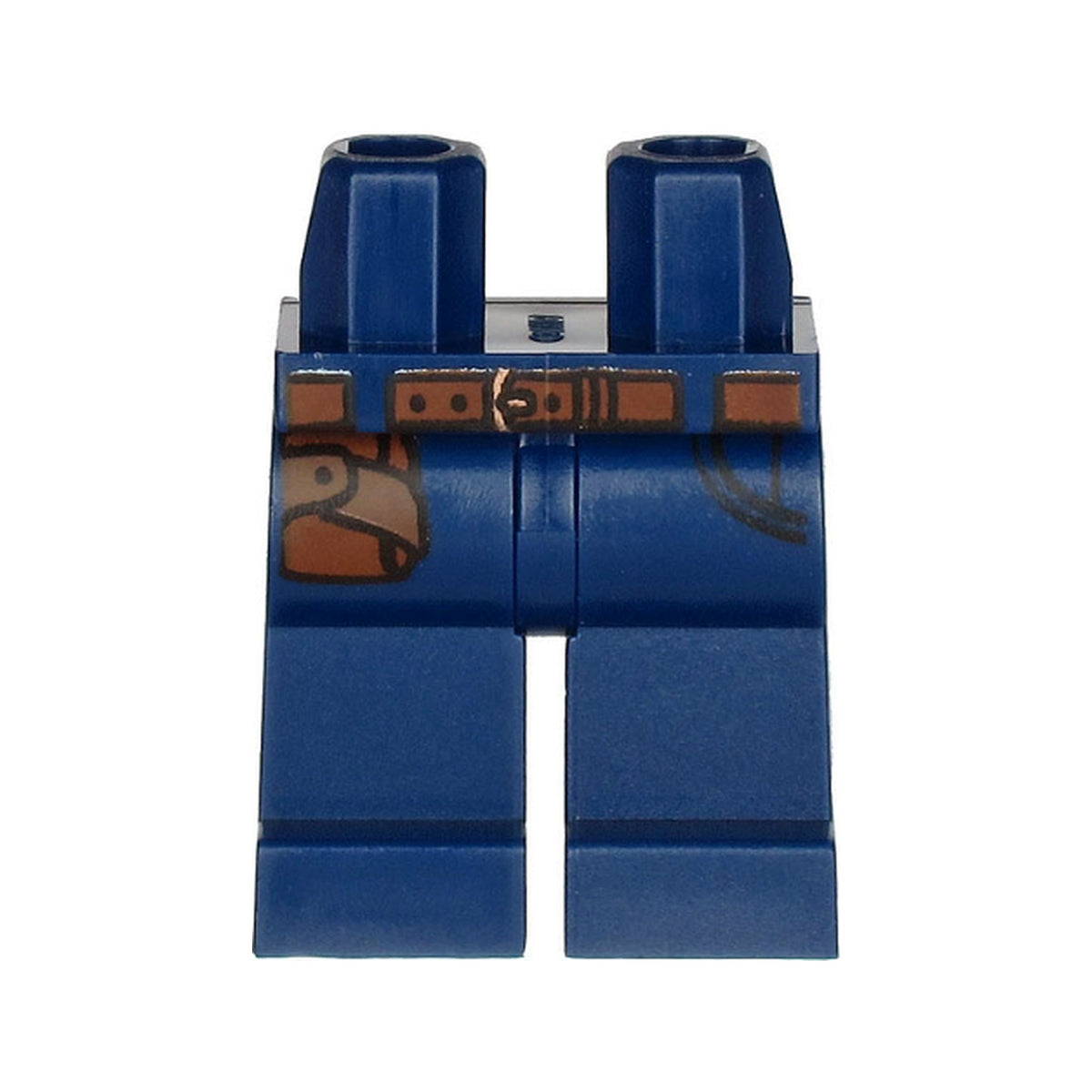 LEGO® Hips and Legs with Reddish Brown Belt and Hip Holster on Right Side Pattern 970c00pb0821 dunkelblau