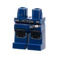 LEGO® Hips and Legs with Dark Bluish Gray Belt and Strap with Silver Buckles, Black Knee Pads Pattern 970c00pb0831 dunkelblau