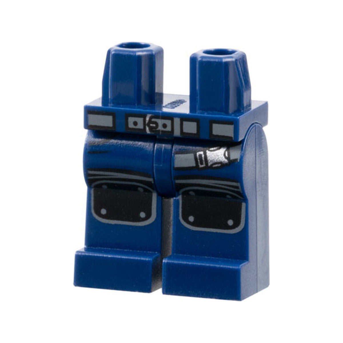 LEGO® Hips and Legs with Dark Bluish Gray Belt and Strap with Silver Buckles, Black Knee Pads Pattern 970c00pb0831 dunkelblau