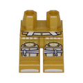 LEGO® Hips and Legs with White and Gold Belt, Knee Armor Tied, and Sandals Pattern 970c00pb0858 perlgold