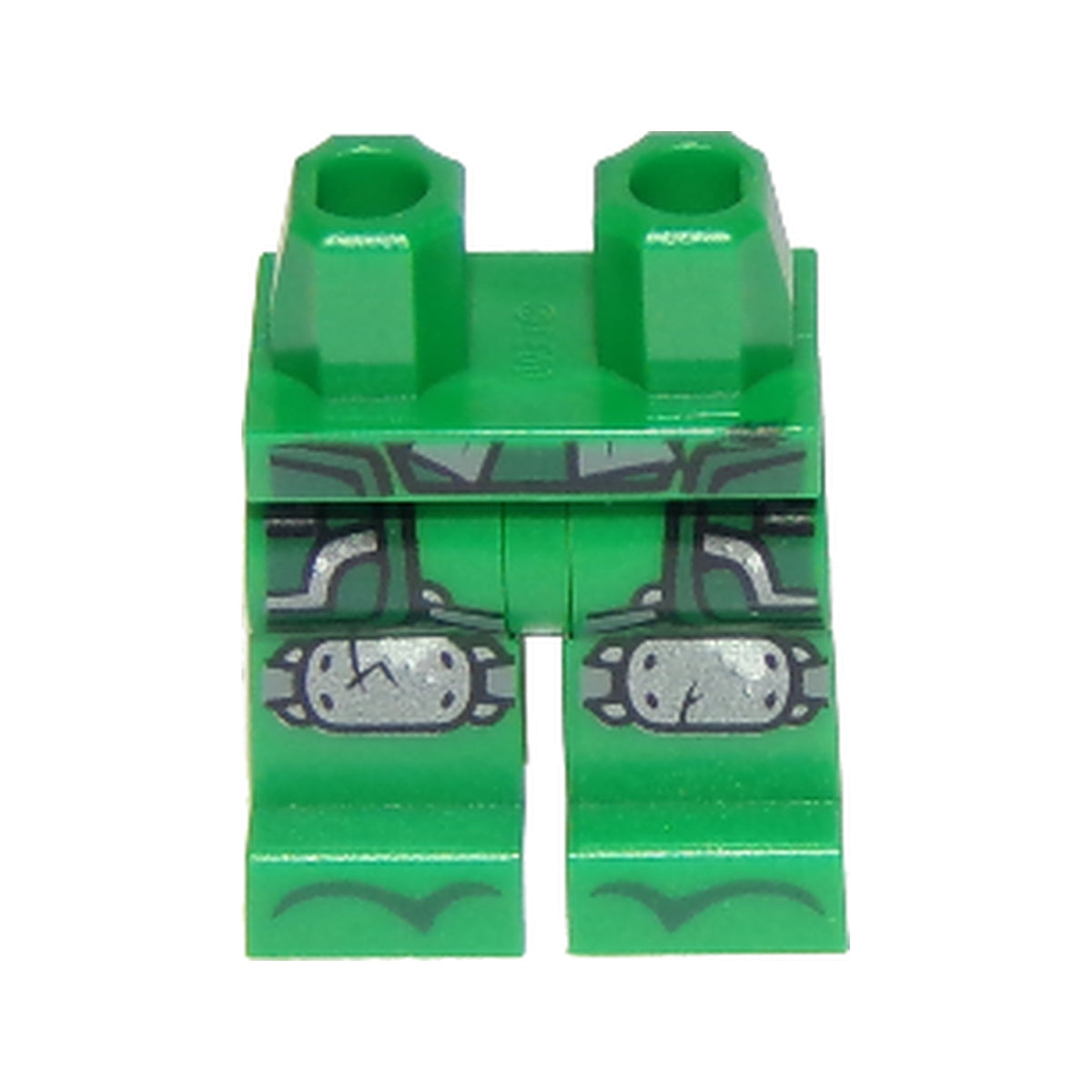 LEGO® Hips and Legs with Cracked Knee Pads, Sandals and Dark Green Accents Pattern 970c00pb0877 grün